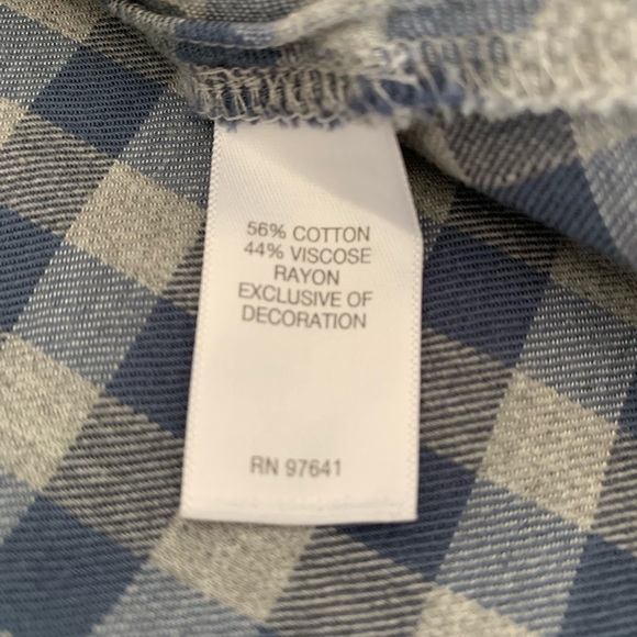 J Jill XSmall Petite Blue Gray Check Long Sleeve Tunic Soft Henley New No Tag - Picture 11 of 11